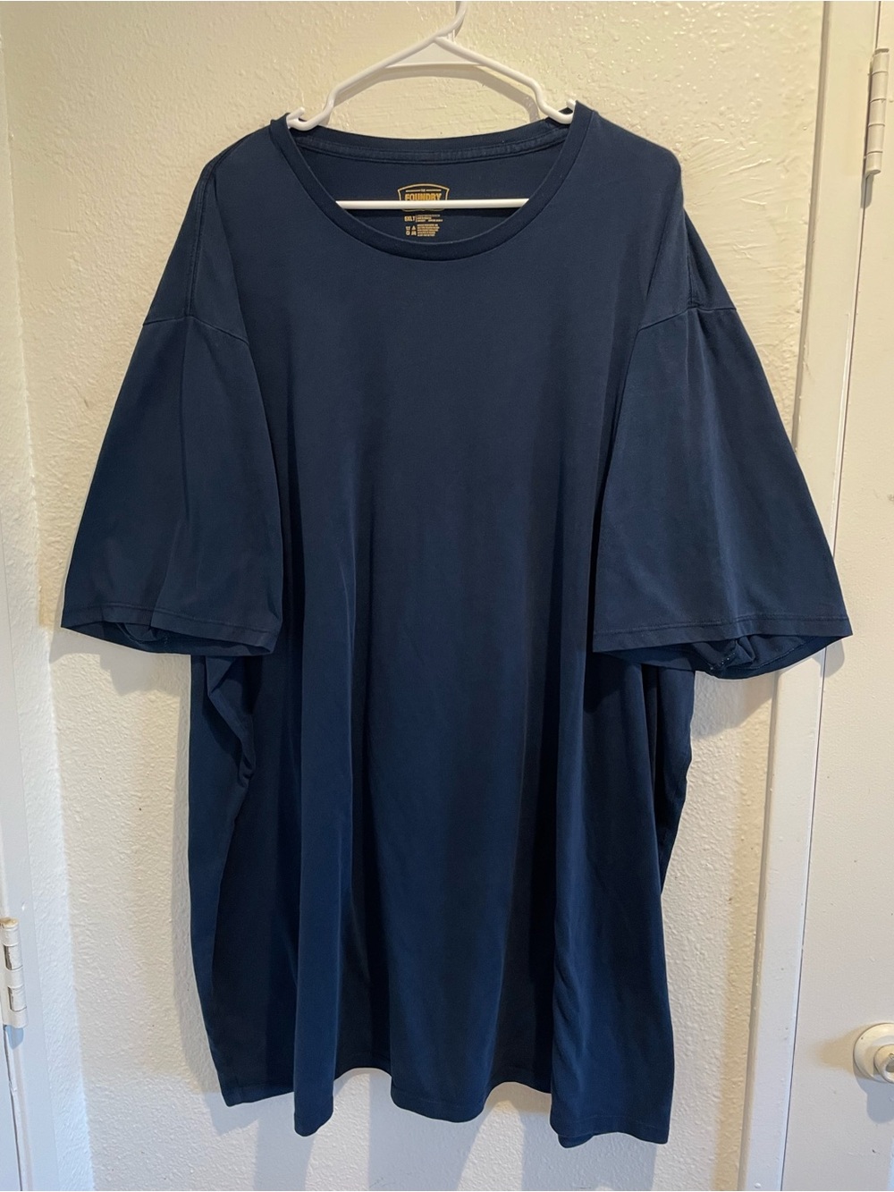 The Foundry Supply Co Men Shirt 5XLT Big Tall Crew Neck Short Sleeve Navy Blue